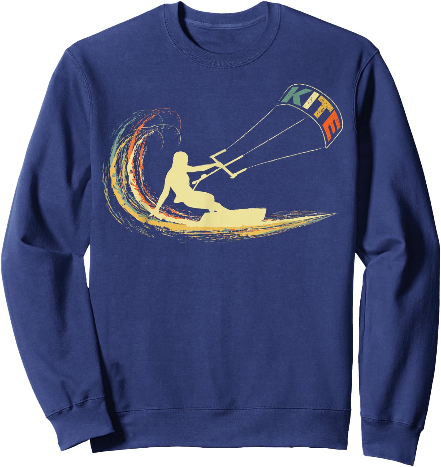 Kite Kiteboarding Kitesurfing Surf Vintage Retro Holiday Sweatshirt - Sweatshirt | Navy