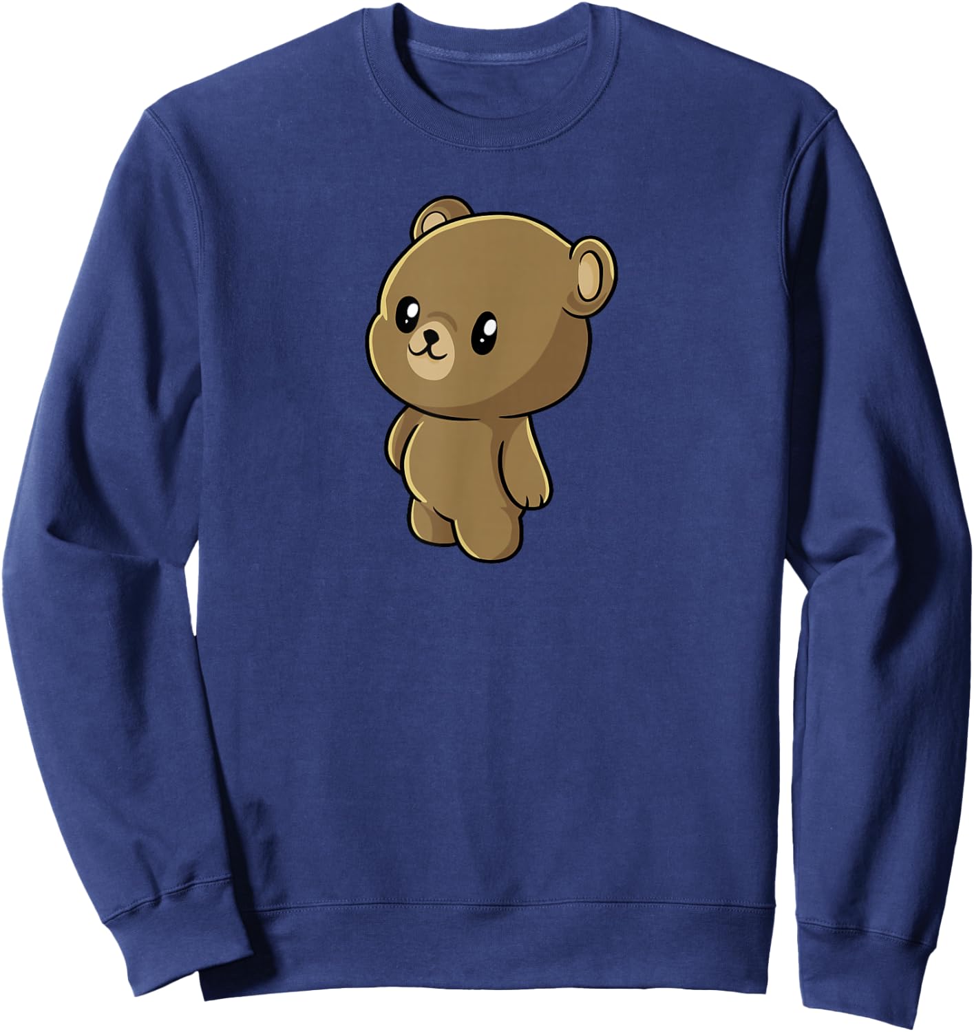 Kawaii Brown Bear Gift - Anime Grizzly Bear Sweatshirt - Sweatshirt | Navy