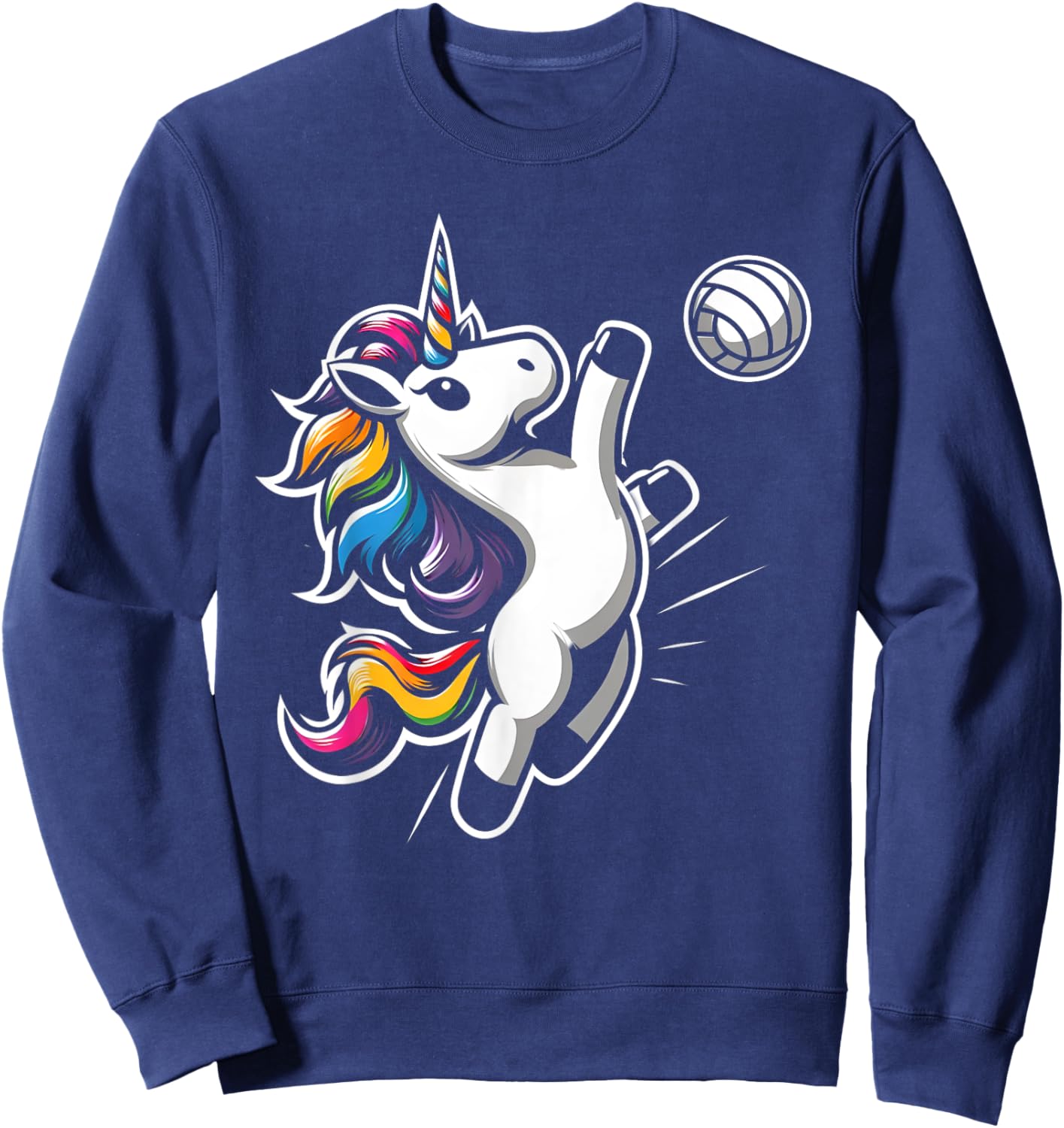 Unicorn Volleyball - Funny and Cute Sport Volleycorn Sweatshirt - Sweatshirt | Navy