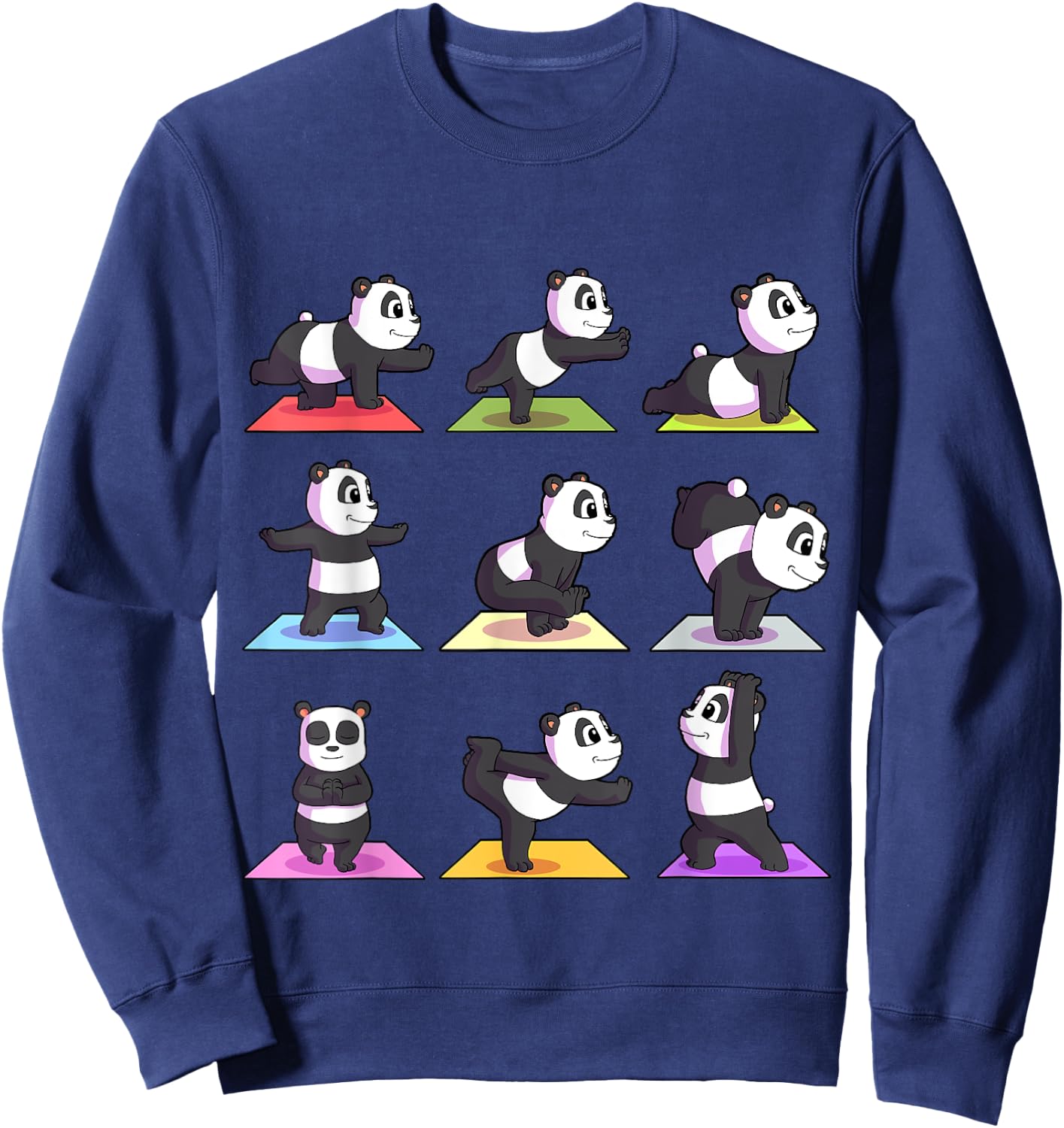 Panda Yoga Shirt Women Panda Lover Gift Girls Meditation Sweatshirt - Sweatshirt | Navy