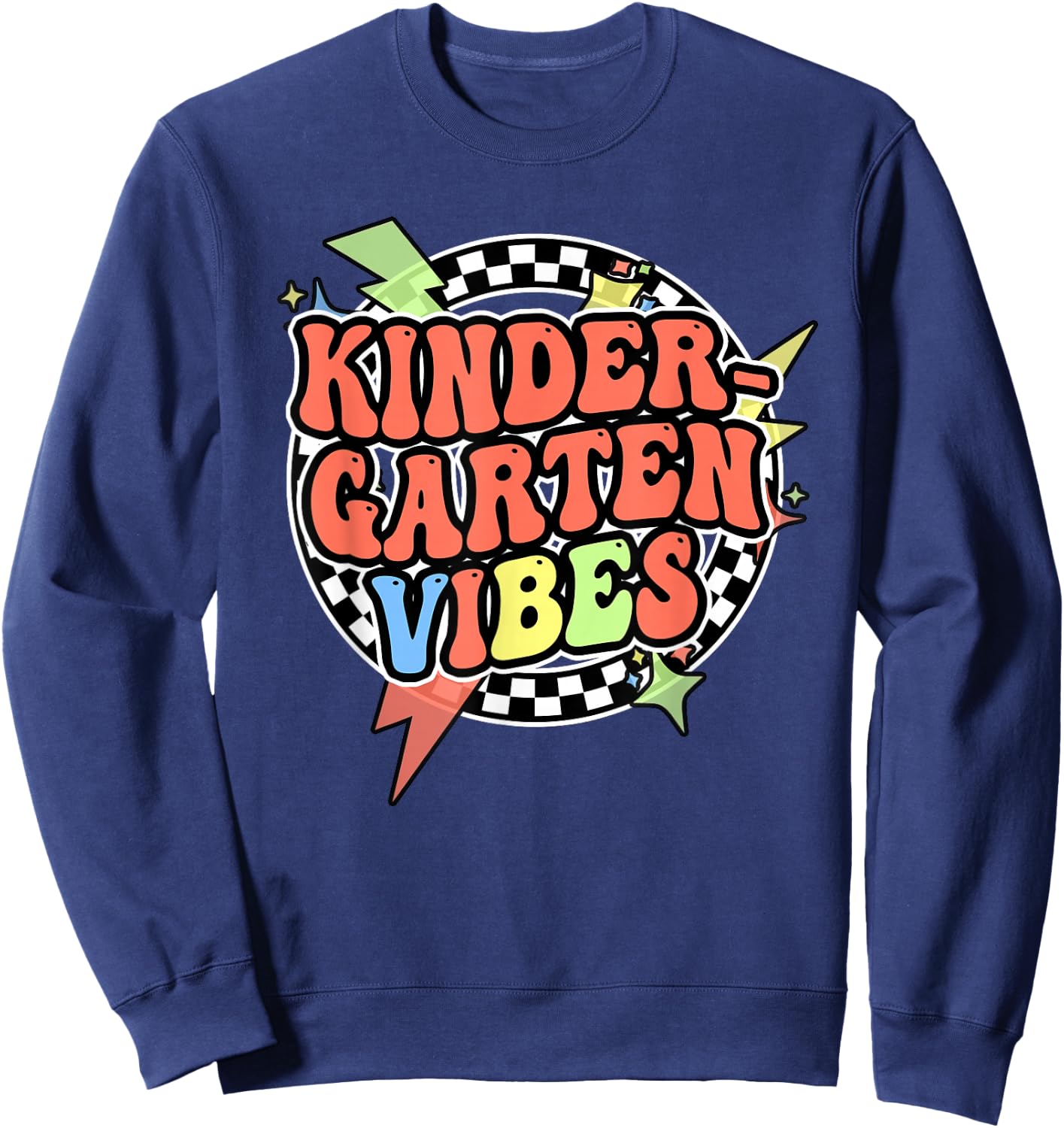 Groovy Kindergarten Vibes Shirt Workbook For Boys Girls Kids Sweatshirt - Sweatshirt | Navy