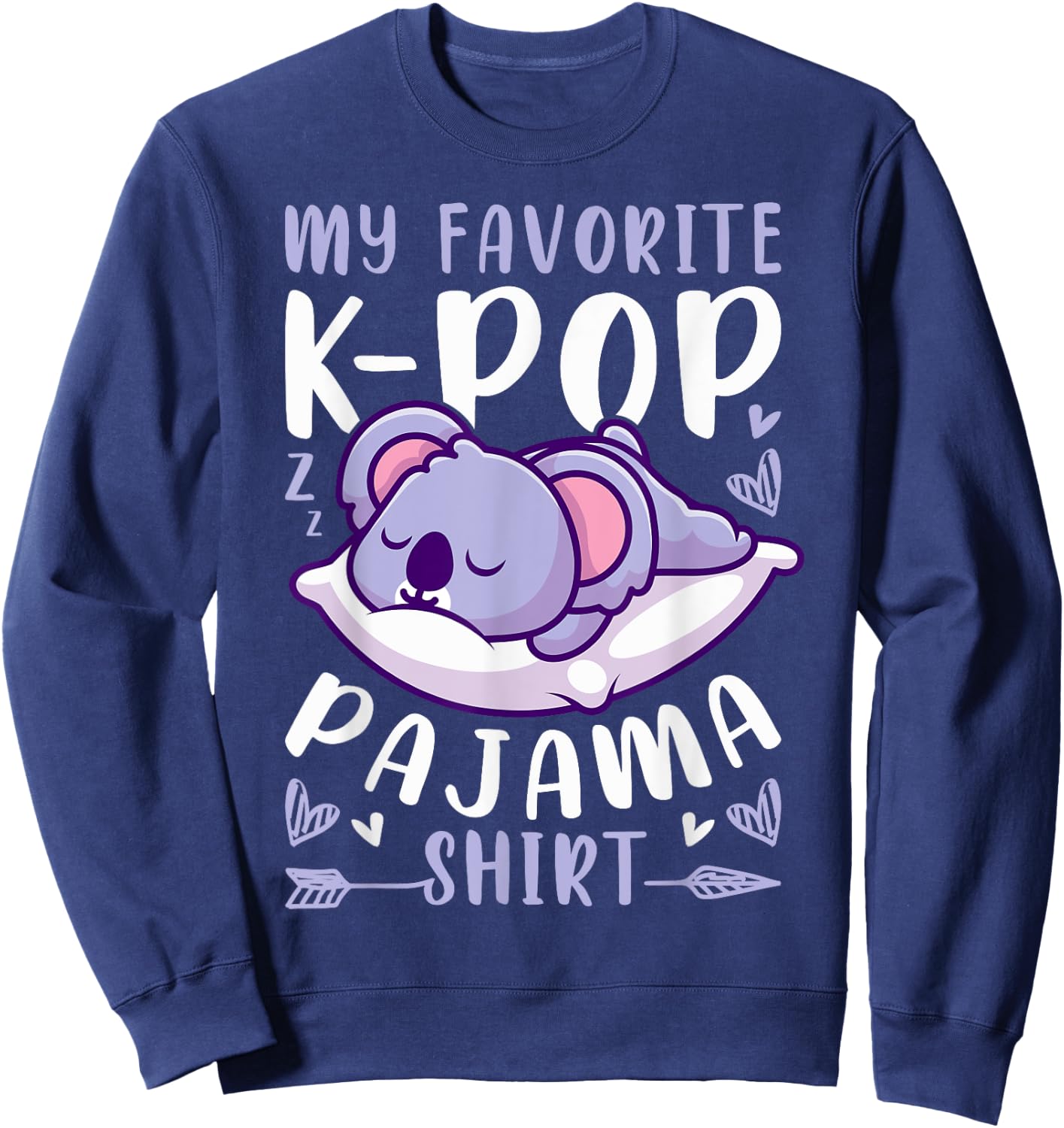 K-Pop Music, Sleeping Koala, K-Pop Pajama Sweatshirt - Sweatshirt | Navy