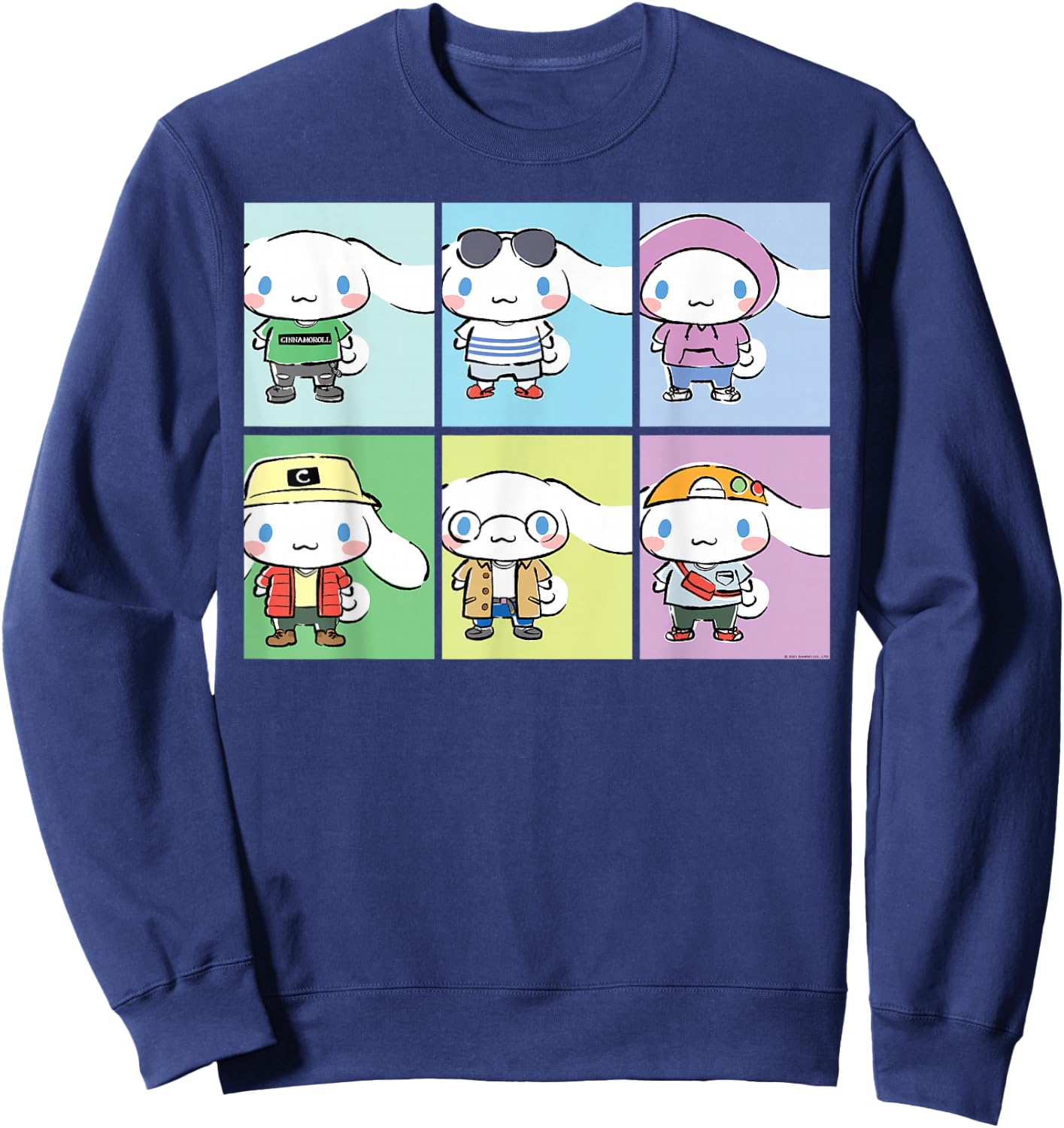 Cinnamoroll Collection Streetwear Squares Sweatshirt - Sweatshirt | Navy