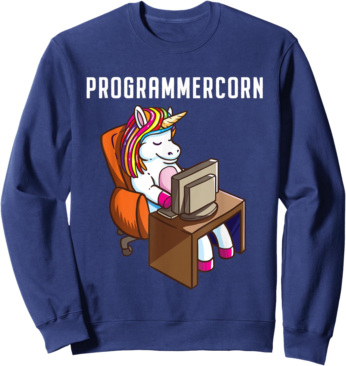 Funny Programmer Unicorn Programming Coding Nerd Girls Gift Sweatshirt - Sweatshirt | Navy