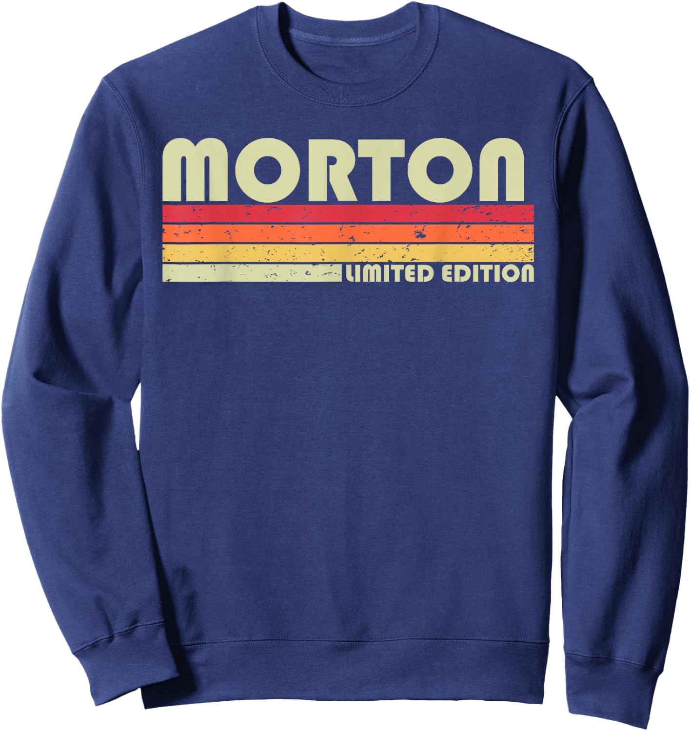 MORTON Surname Funny Retro Vintage 80s 90s Birthday Reunion Sweatshirt - Sweatshirt | Navy