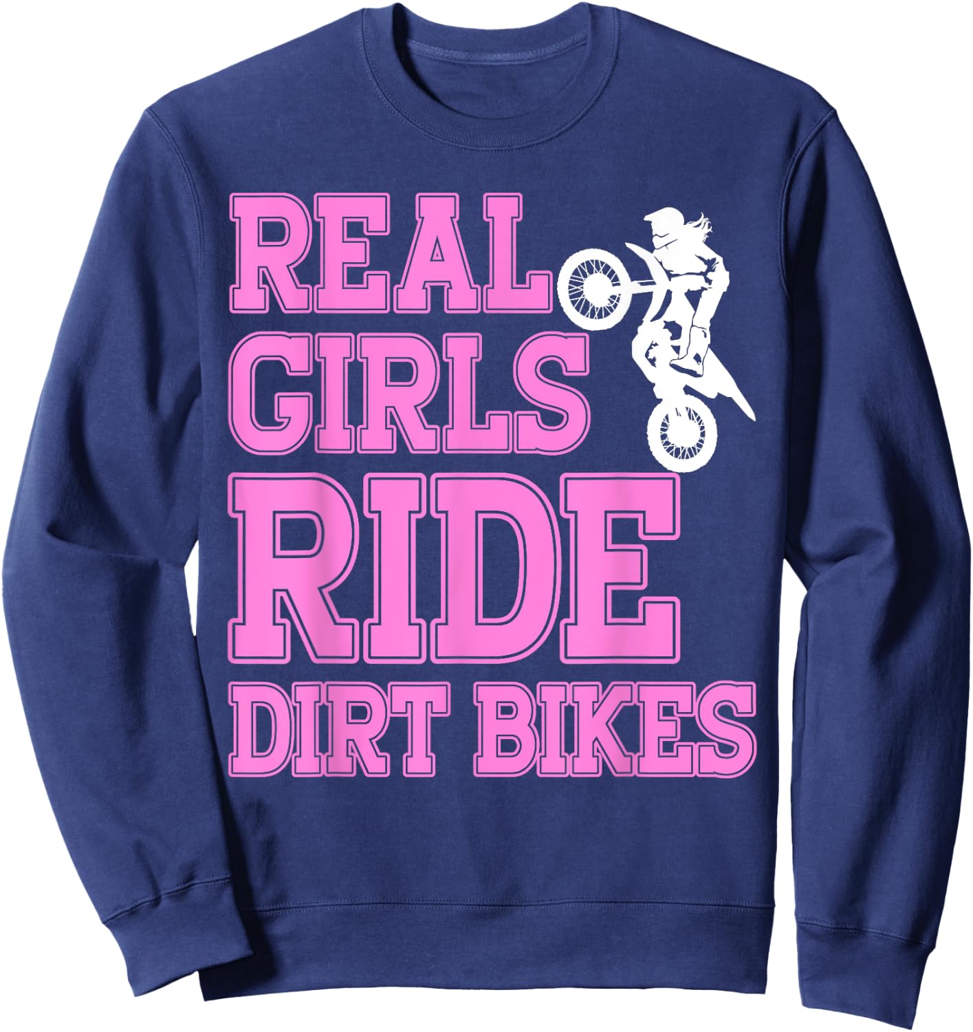 Braap Women Motorcycle Motocross Shirt Girl Dirt Bike Sweatshirt - Sweatshirt | Navy