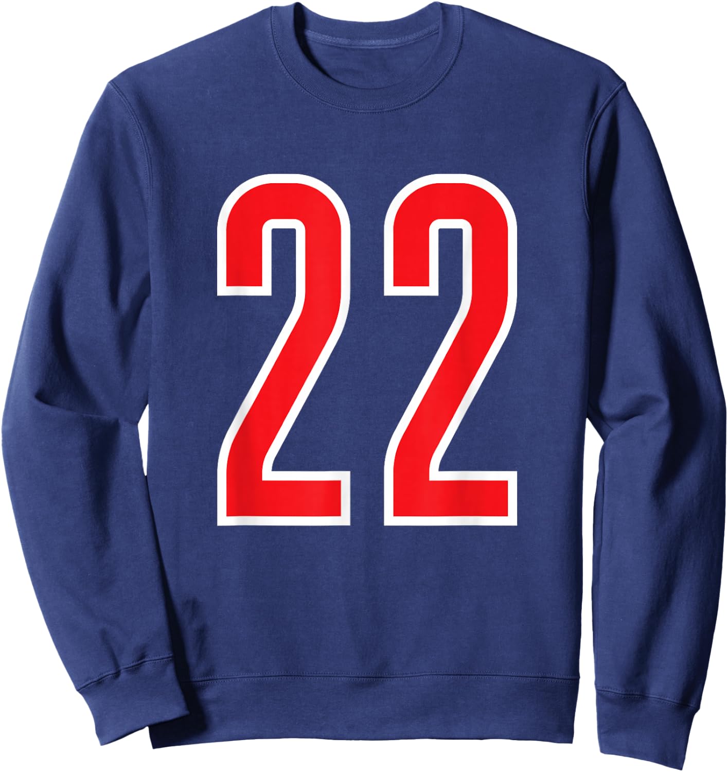 Number White Red Sports Team Number 22 Sweatshirt - Sweatshirt | Navy