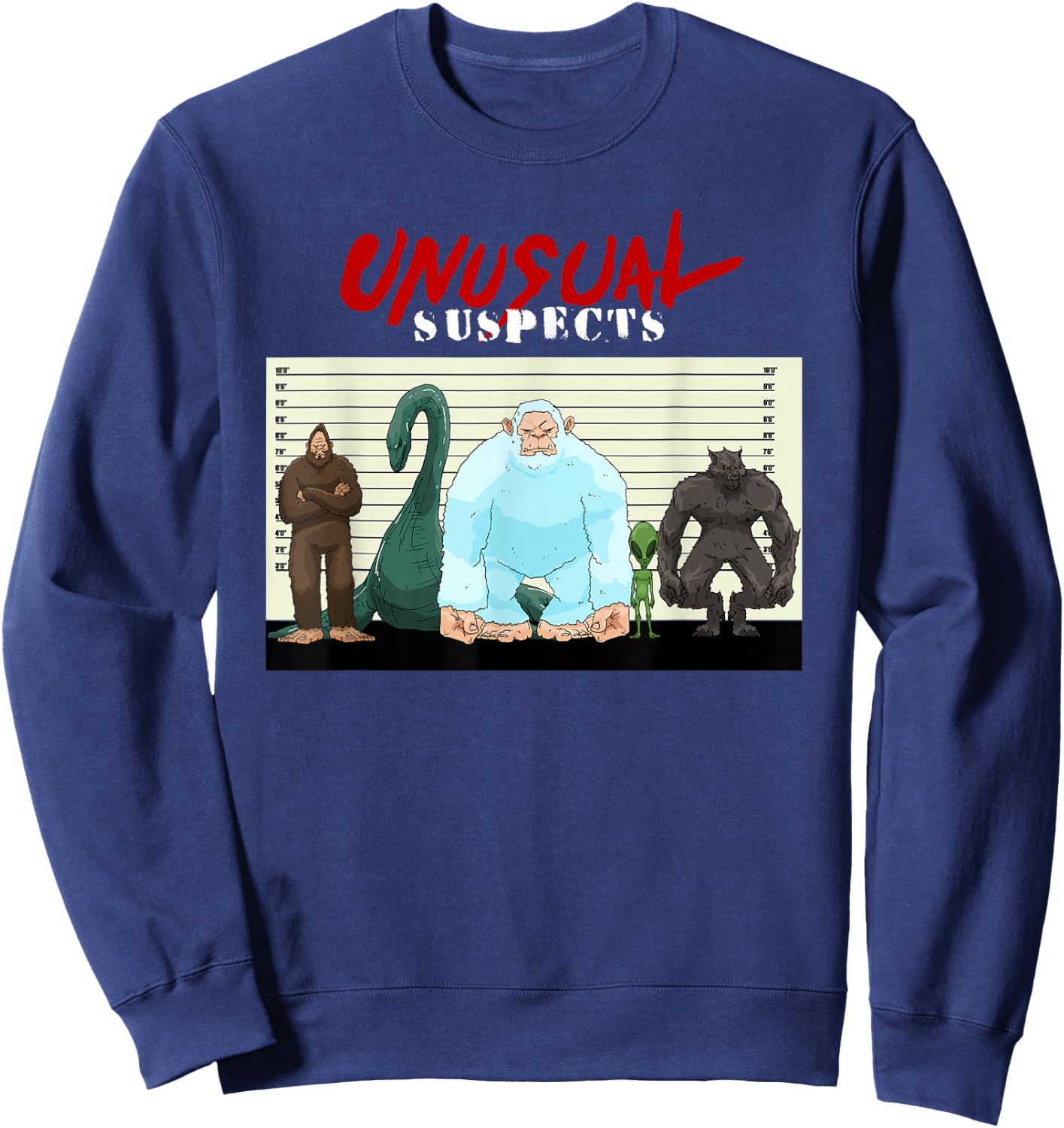 Funny Bigfoot Sasquatch Alien Lochness Monster Werewolf Gift Sweatshirt - Sweatshirt | Navy