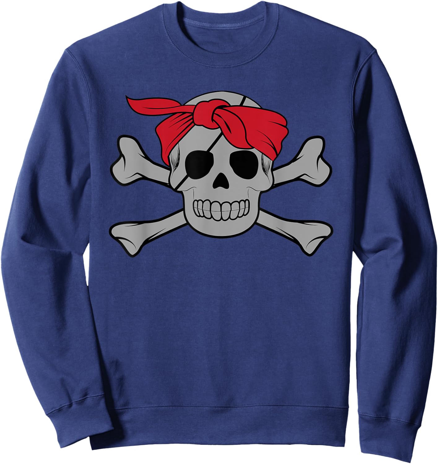 Funny Pirate Costume Buccaneer Jolly Roger Women Bones Gifts Sweatshirt - Sweatshirt | Navy