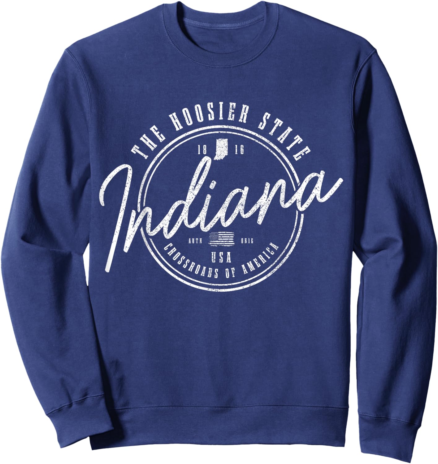 Indiana The Hoosier State Est. 1816 USA America Souvenir Sweatshirt - Sweatshirt | Navy
