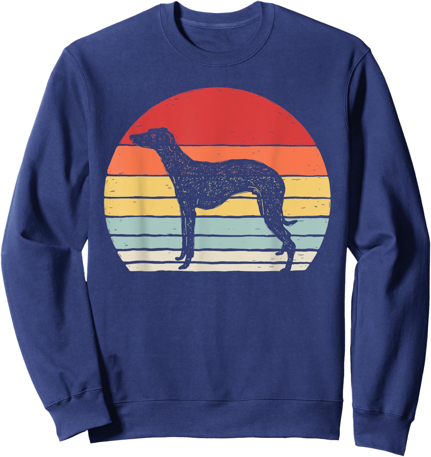 Vintage Retro Whippet Dog Men Women Kids Sweatshirt - Sweatshirt | Navy