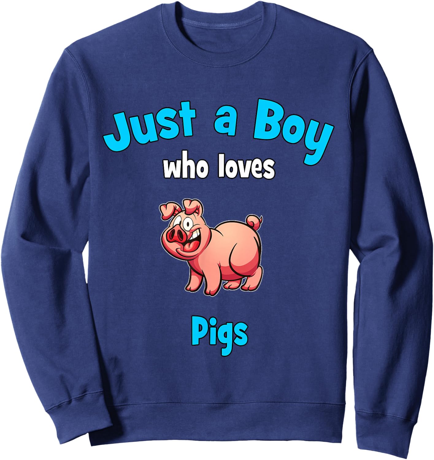 Pig Shirt for Boys | Children's Pig Sweatshirt - Sweatshirt | Navy