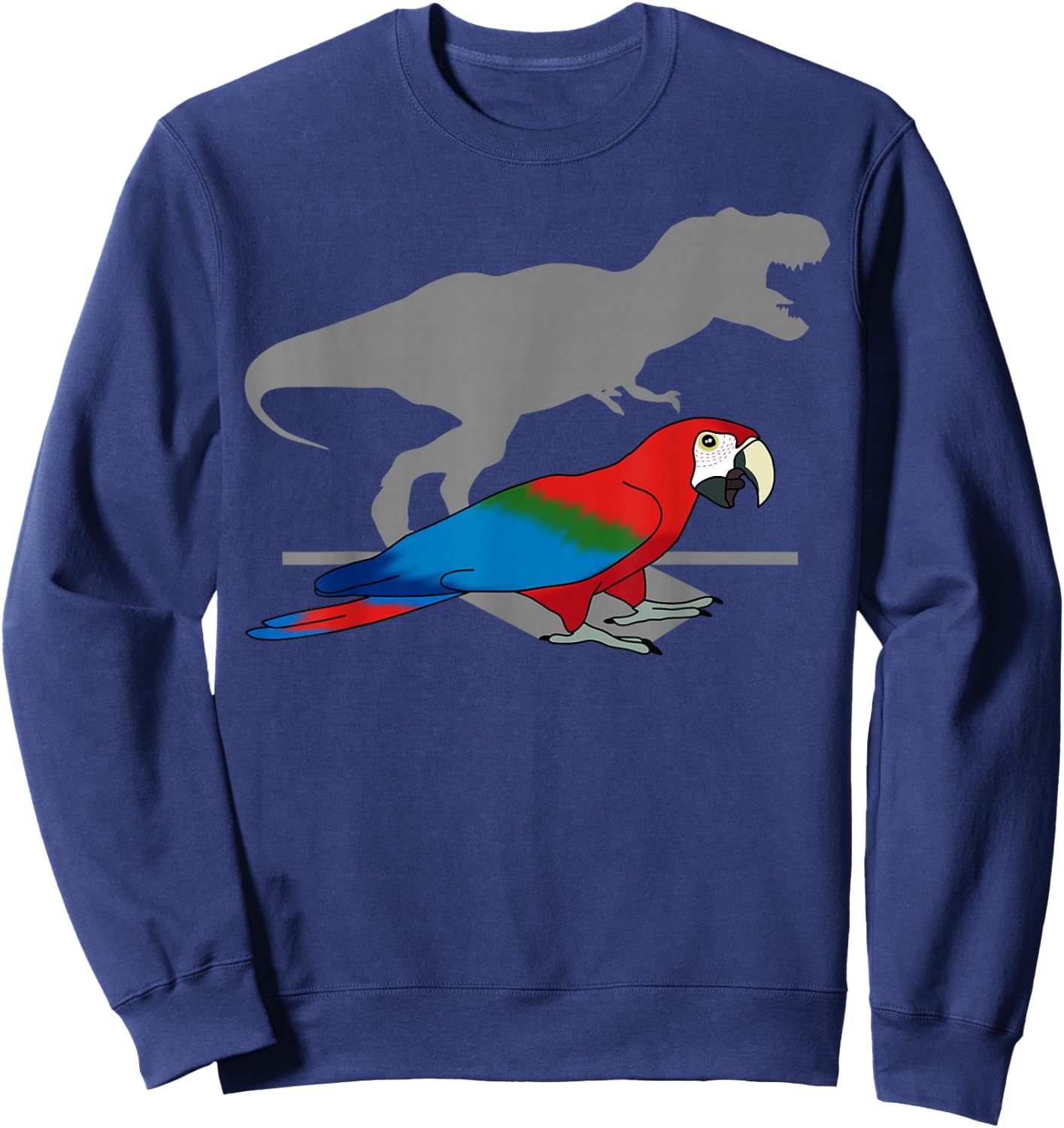 T-rex Green Winged Macaw Birb memes Funny Parrot owner Sweatshirt - Sweatshirt | Navy