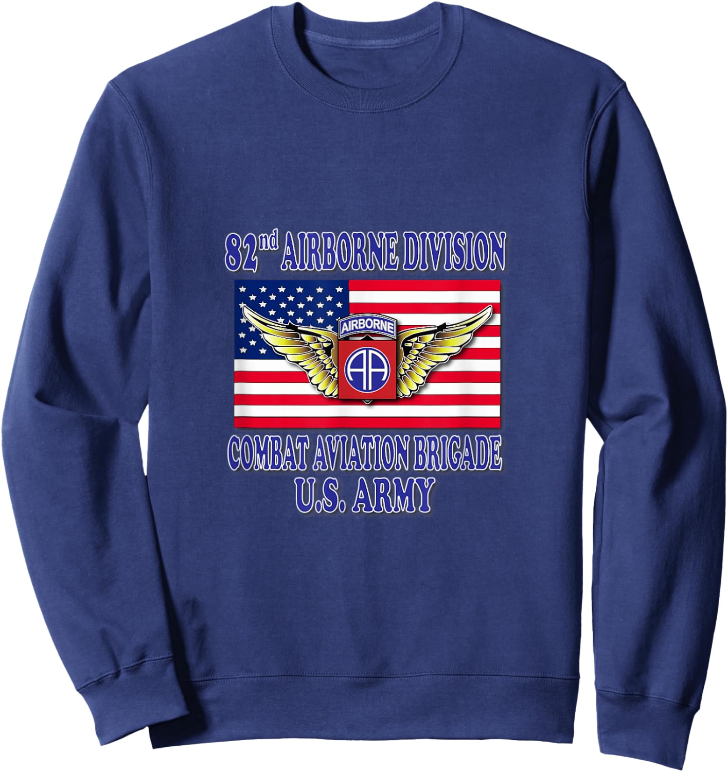 82nd Airborne Combat Aviation Brigade (Front Design) Sweatshirt - Sweatshirt | Navy