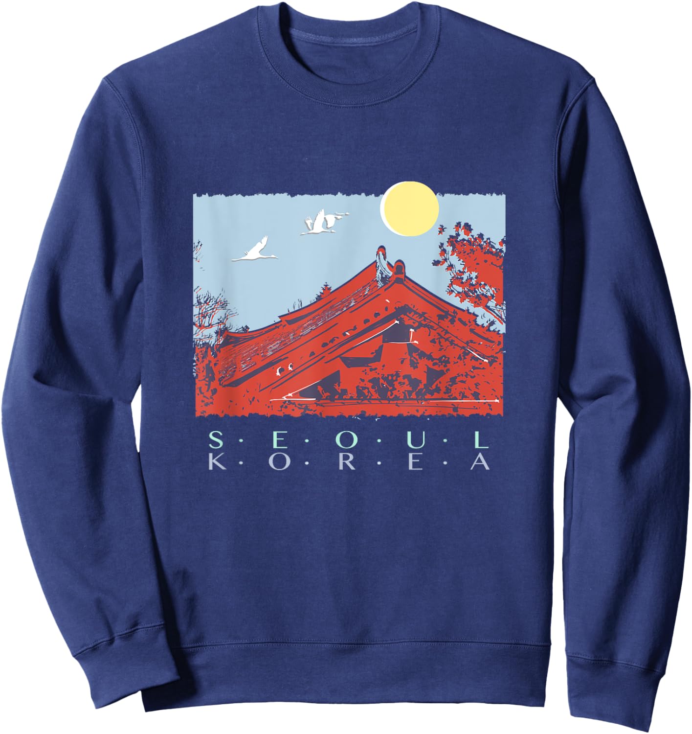 SEOUL, KOREA, Series of Design Seoul, Over the Moon Sweatshirt - Sweatshirt | Navy