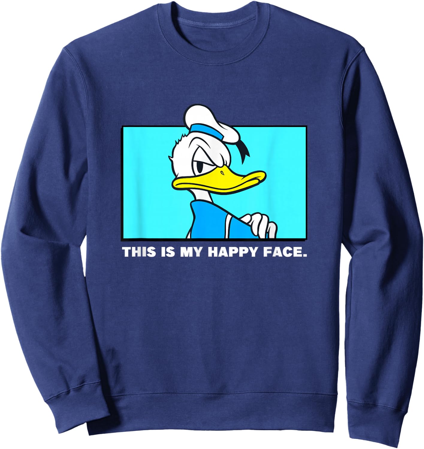 Disney Mickey and Friends Donald This is My Happy Face Angry Sweatshirt - Sweatshirt | Navy