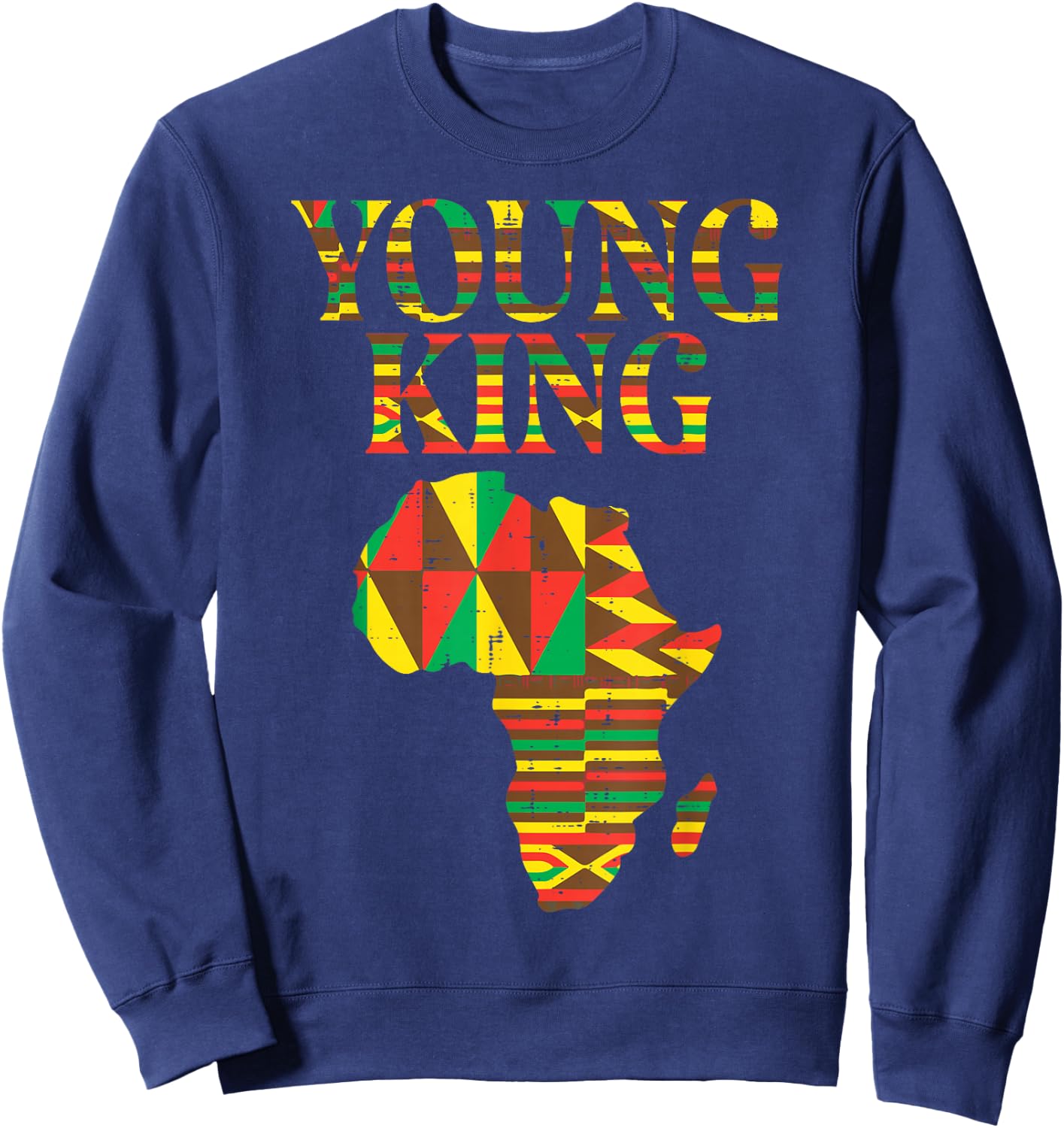 Black History Young King African Map Boys Kids Youth Men Sweatshirt - Sweatshirt | Navy