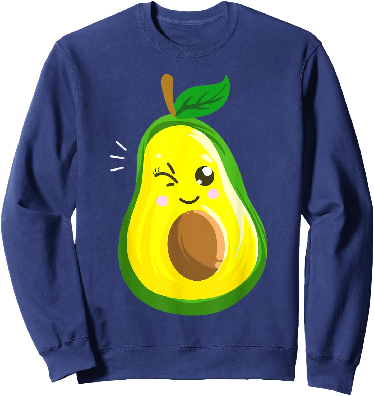 Cute Avocado Gift Kids Men Women Funny Winking Fruit Sweatshirt - Sweatshirt | Navy