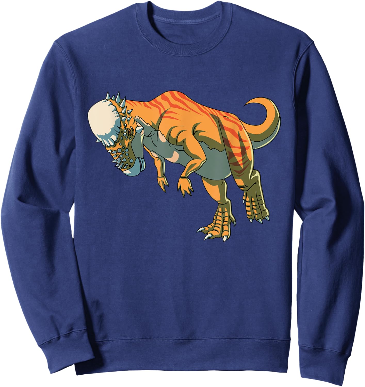 Realistic Pachycephalosaurus Dinosaur Prehistoric Art Sweatshirt - Sweatshirt | Navy