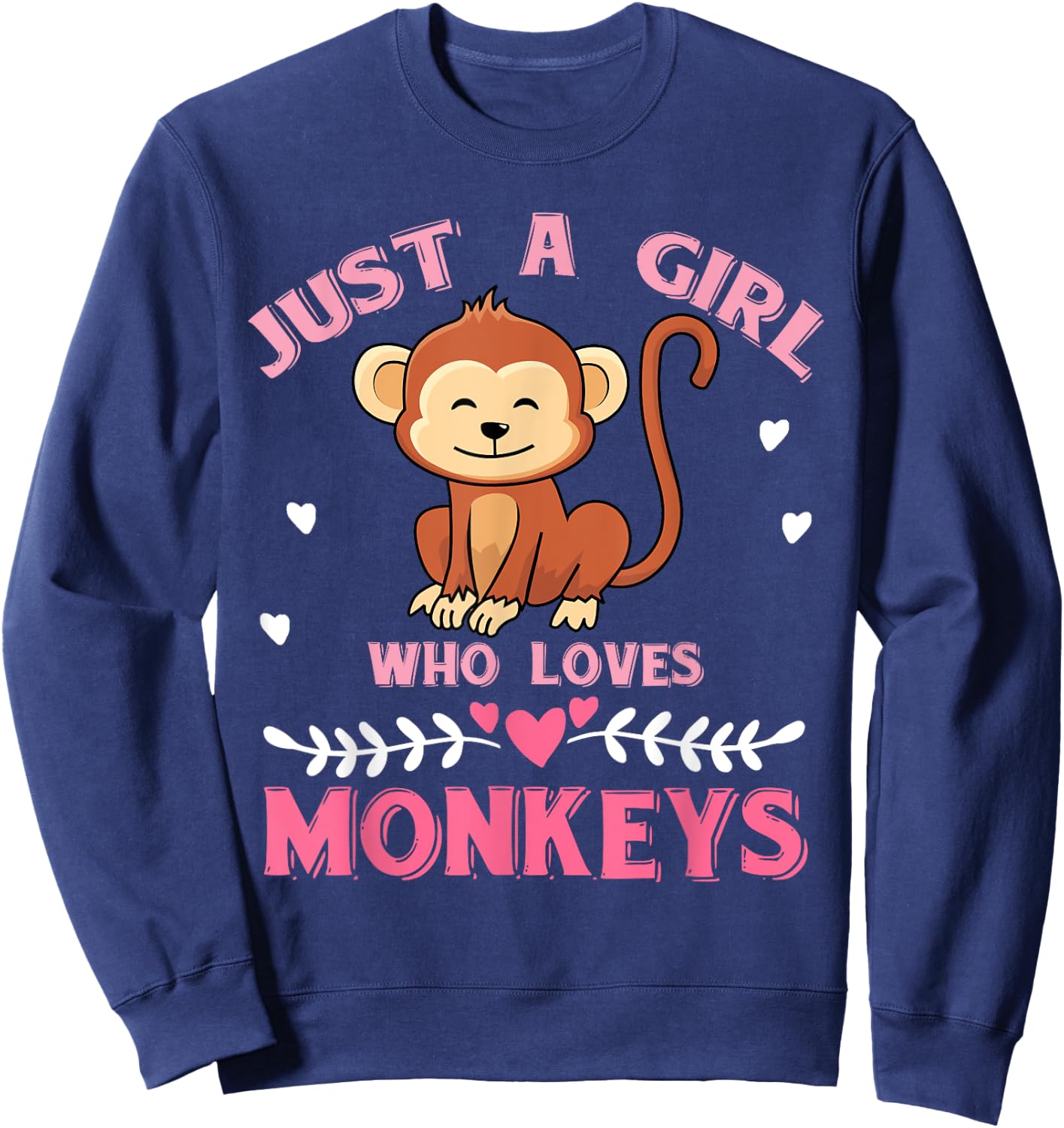 Just A Girl Who Loves Monkeys Monkey Sweatshirt - Sweatshirt | Navy
