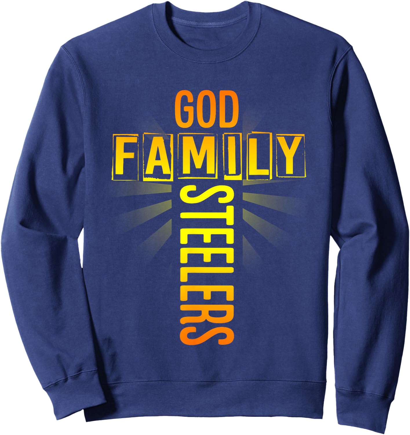 Shirt God Family Steeler Sweatshirt - Sweatshirt | Navy