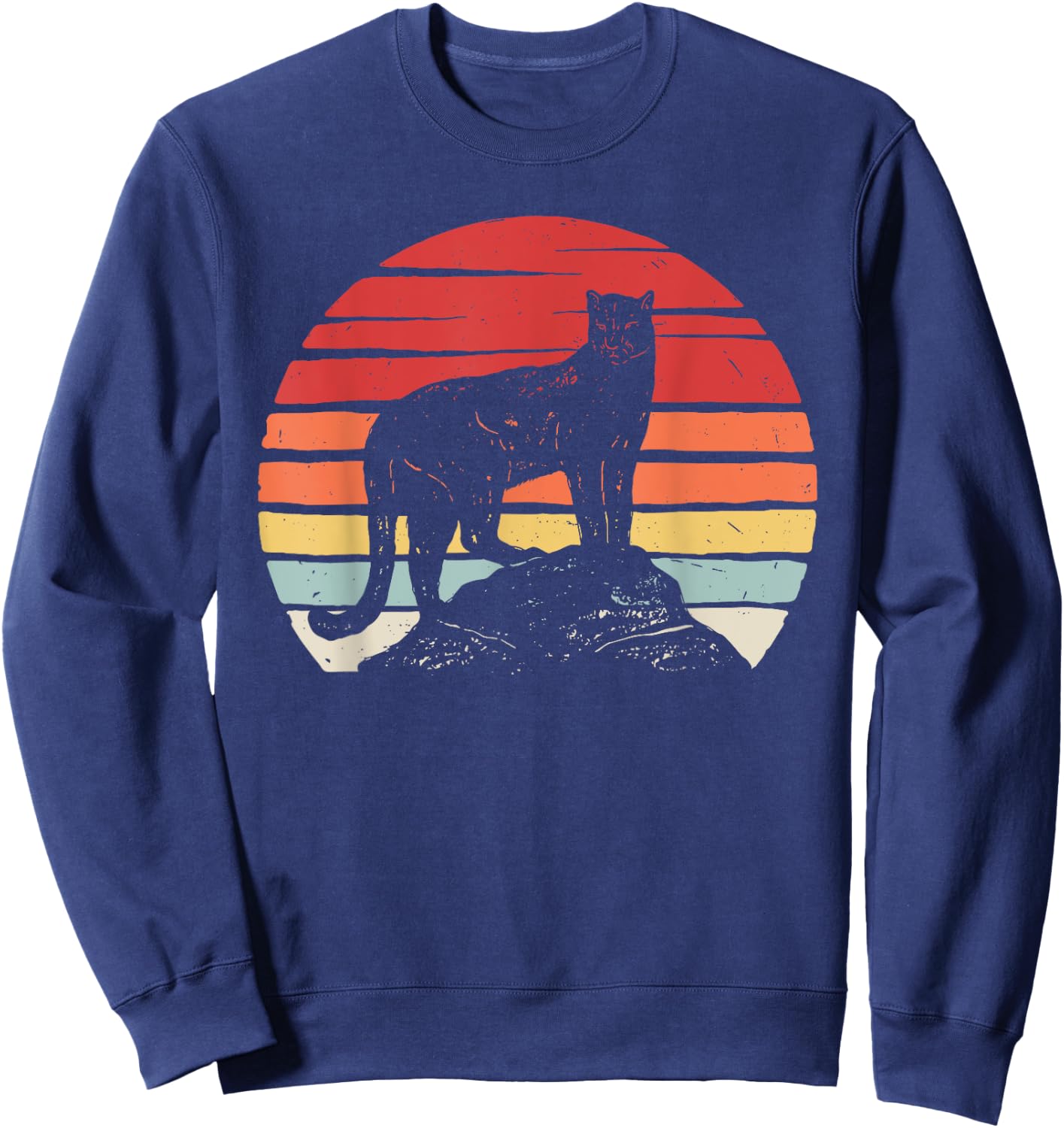 Vintage Retro Cougar Sweatshirt - Sweatshirt | Navy