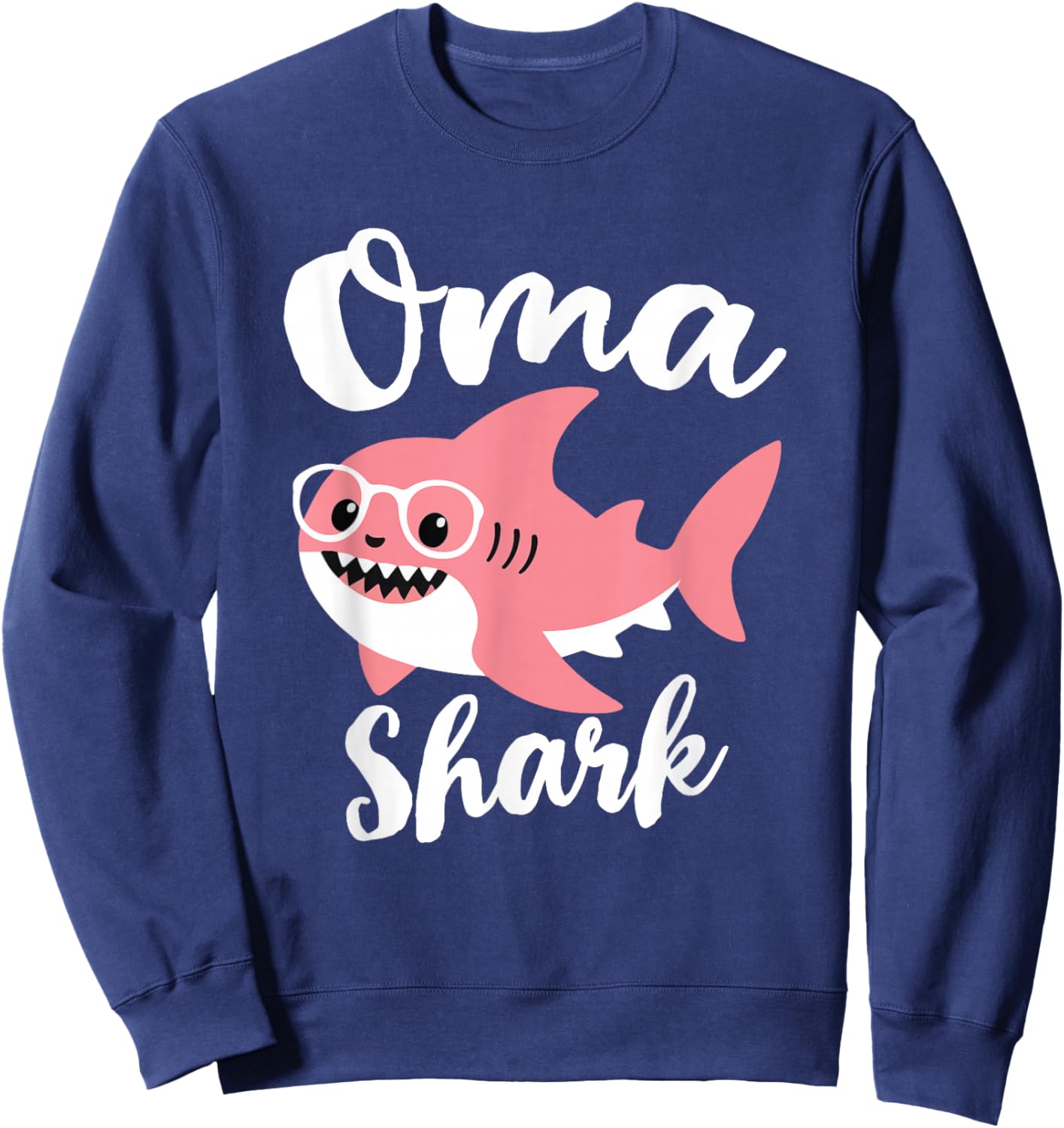 Oma Shark Mother's Day Grandma Funny Sweatshirt - Sweatshirt | Navy