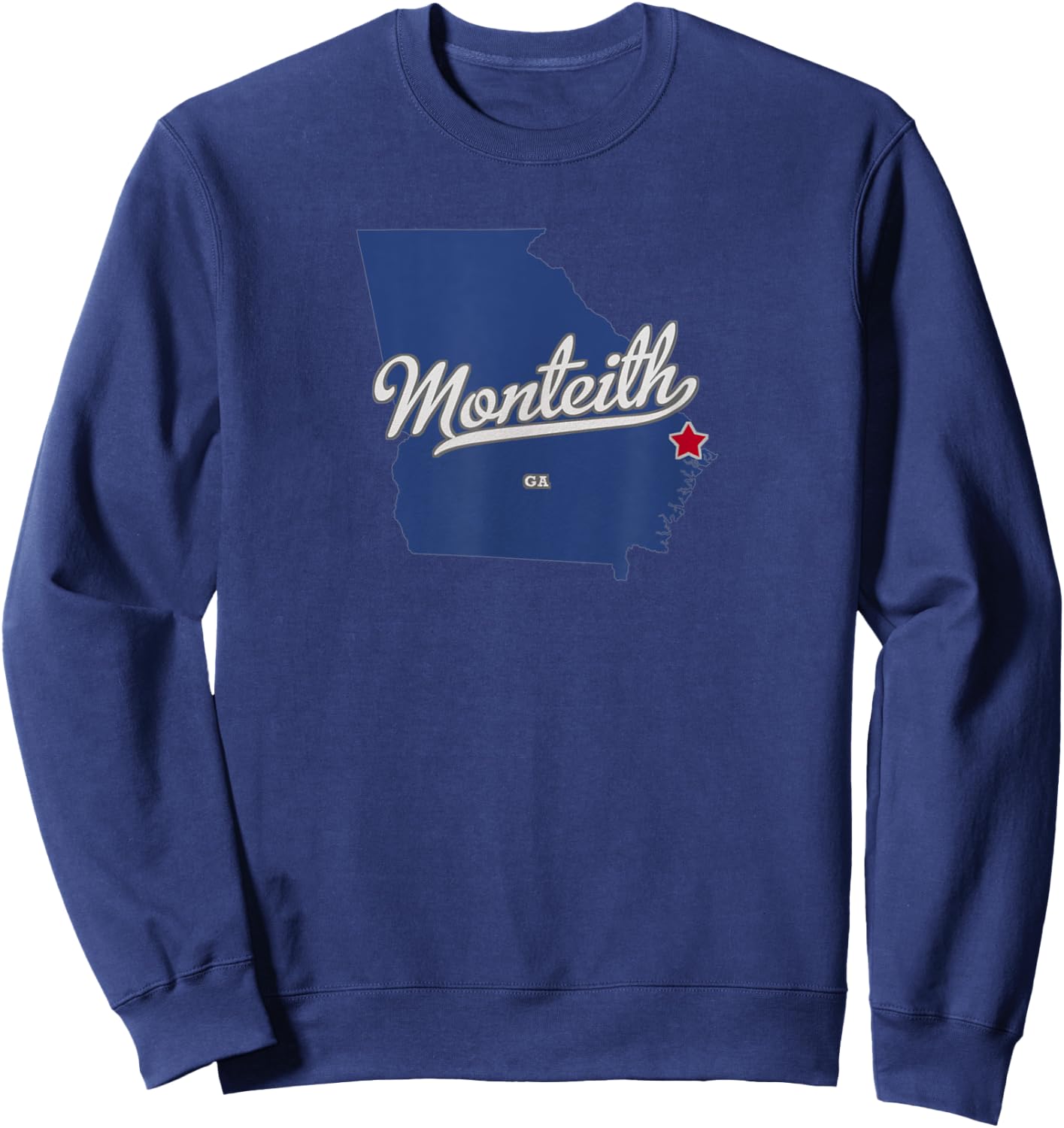 Monteith Georgia GA Map Sweatshirt - Sweatshirt | Navy
