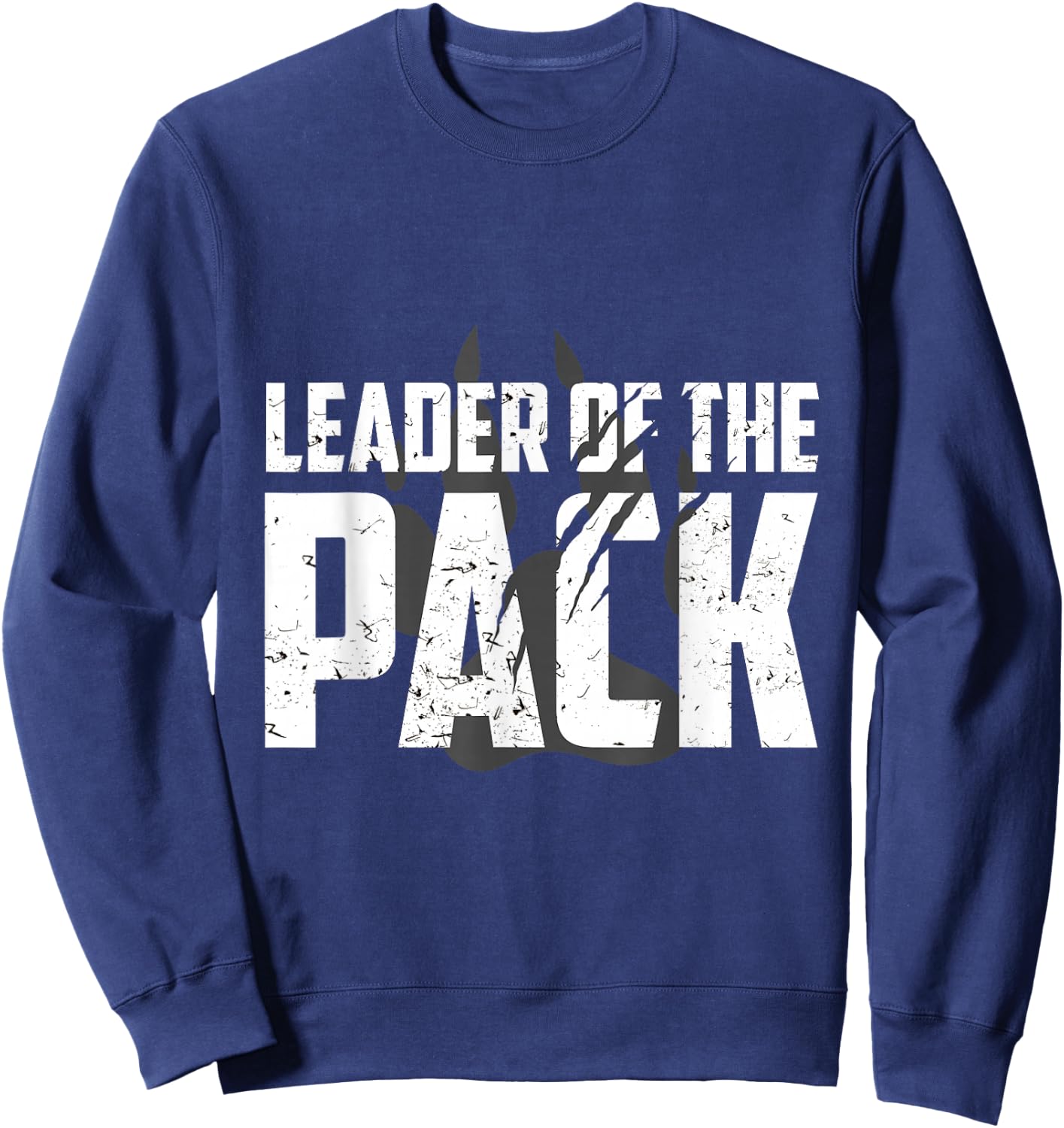 Wolf Pack Gift Design | Leader of The Pack Paw Print Design Sweatshirt - Sweatshirt | Navy