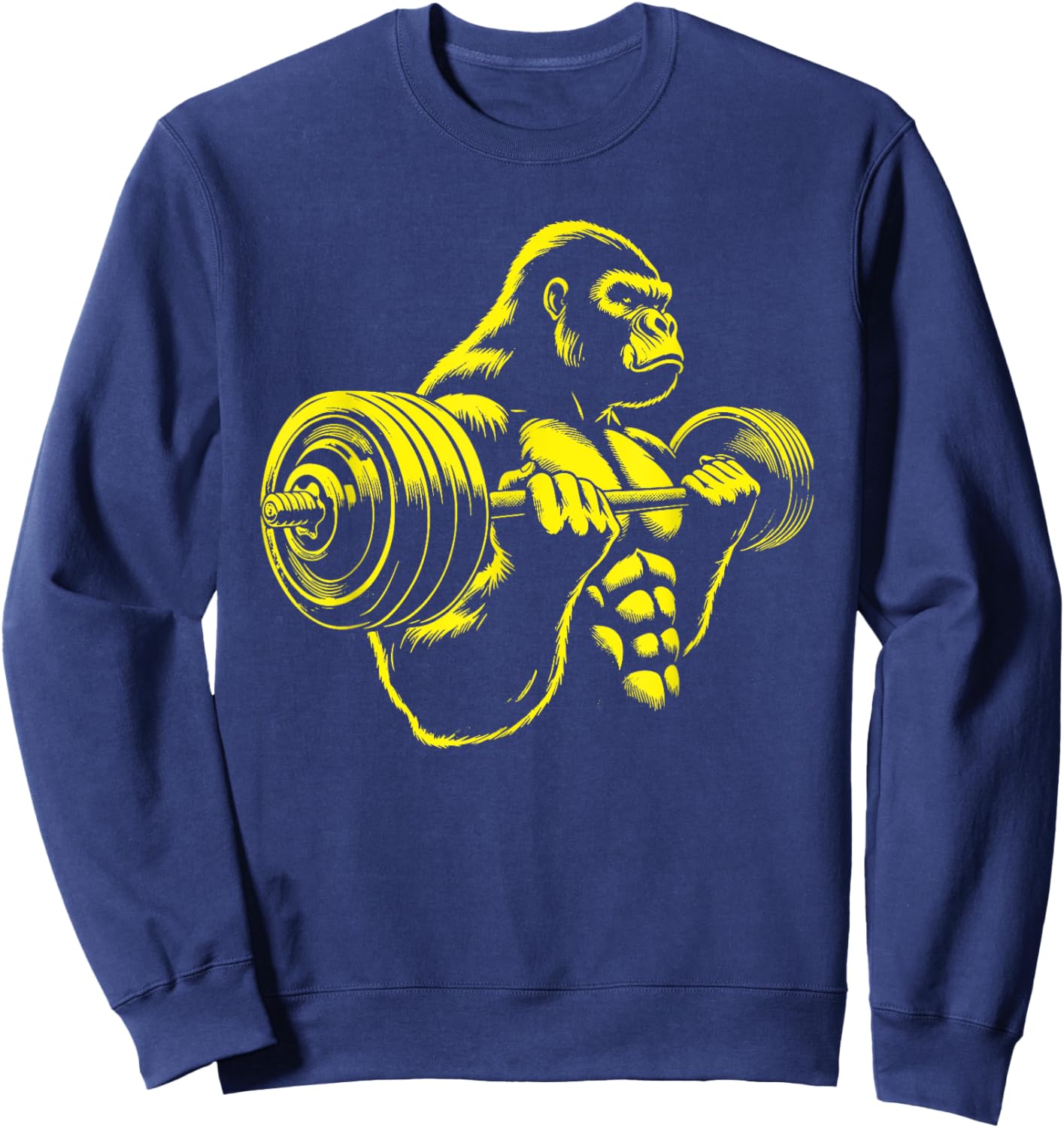 Gorilla Monkey Gym Weight Lifting Bodybuilding Workout Sweatshirt - Sweatshirt | Navy
