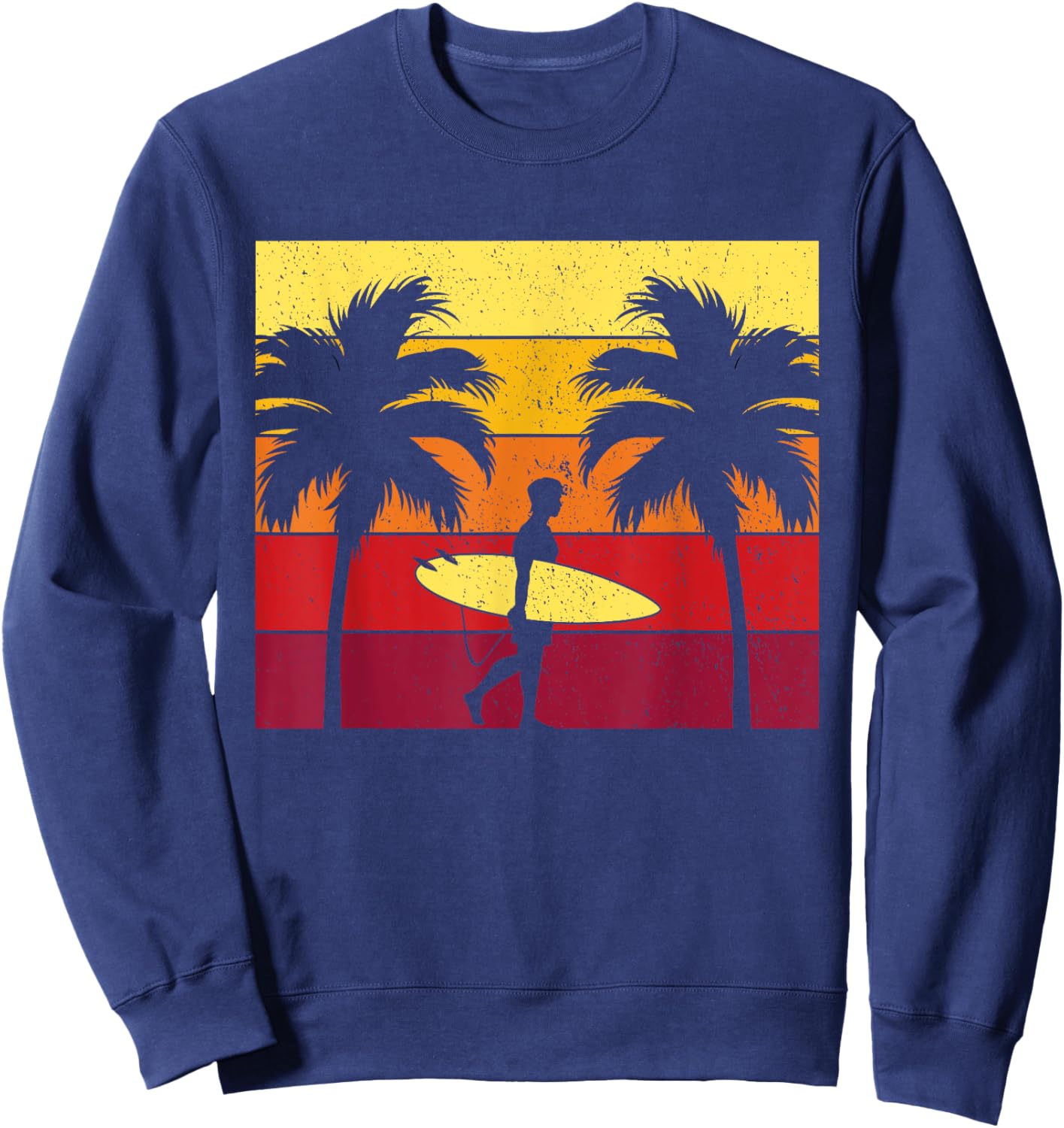 Surfboard Surfing Ride Big Wave Shore Surf Beach Surfer Gift Men Women Kids Sweatshirt - Sweatshirt | Navy