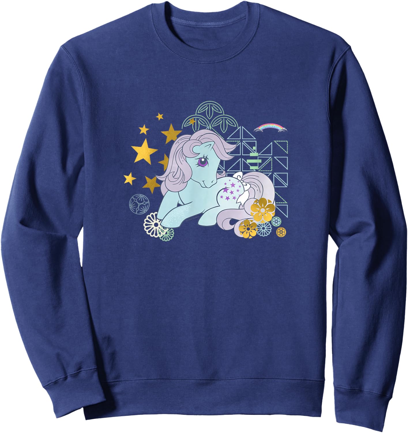 My Little Pony Classic Blue Belle Gold Stars & Florals Sweatshirt - Sweatshirt | Navy