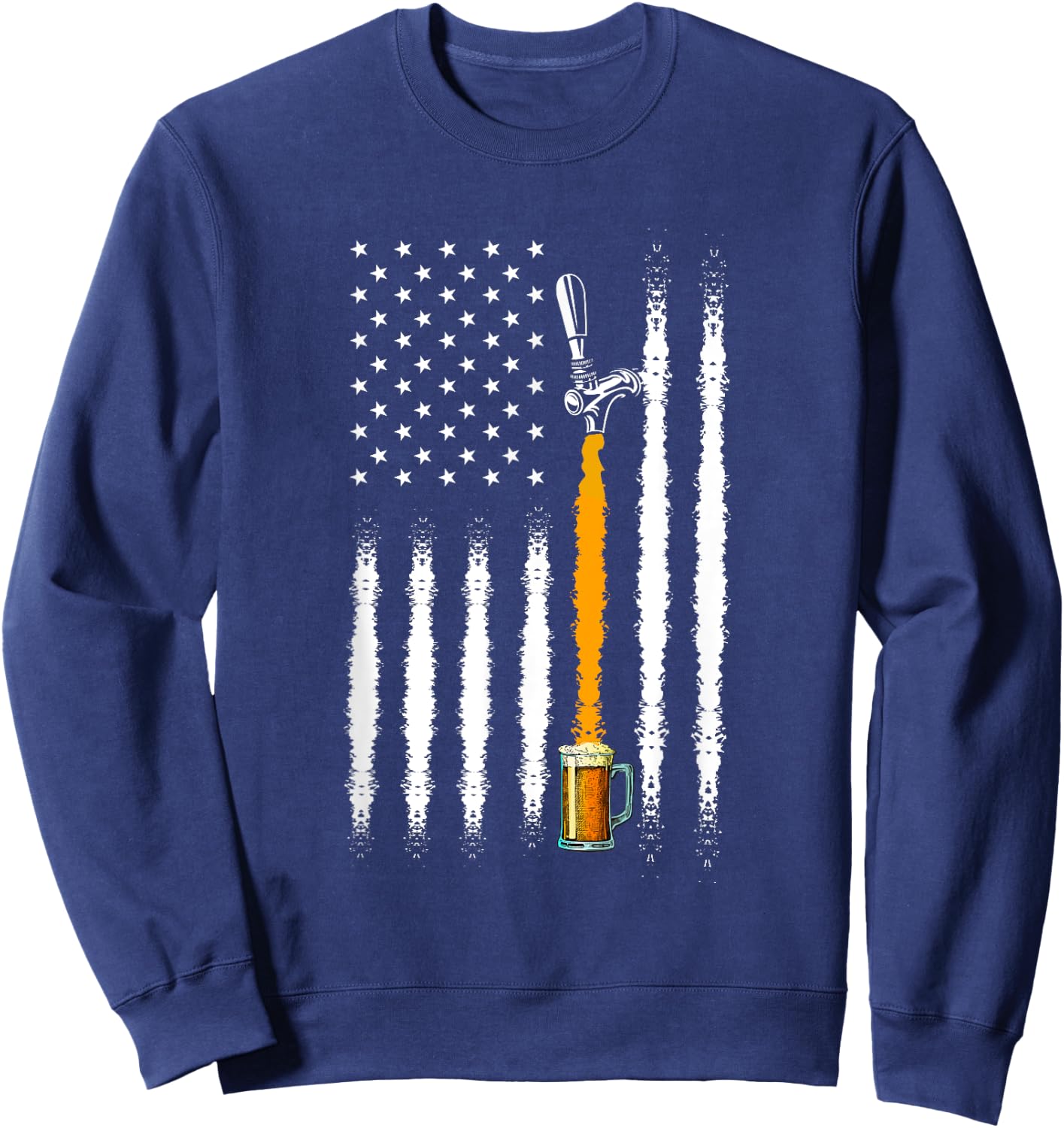 Patriotic US Flag American Brewery Craft Beer Sweatshirt - Sweatshirt | Navy
