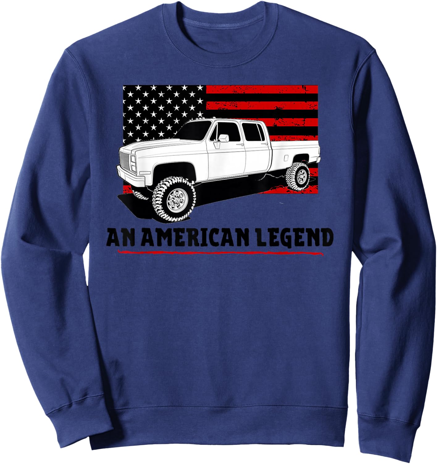 Lifted Square Body Truck American Muscle Shirt 4x4 Sweatshirt - Sweatshirt | Navy