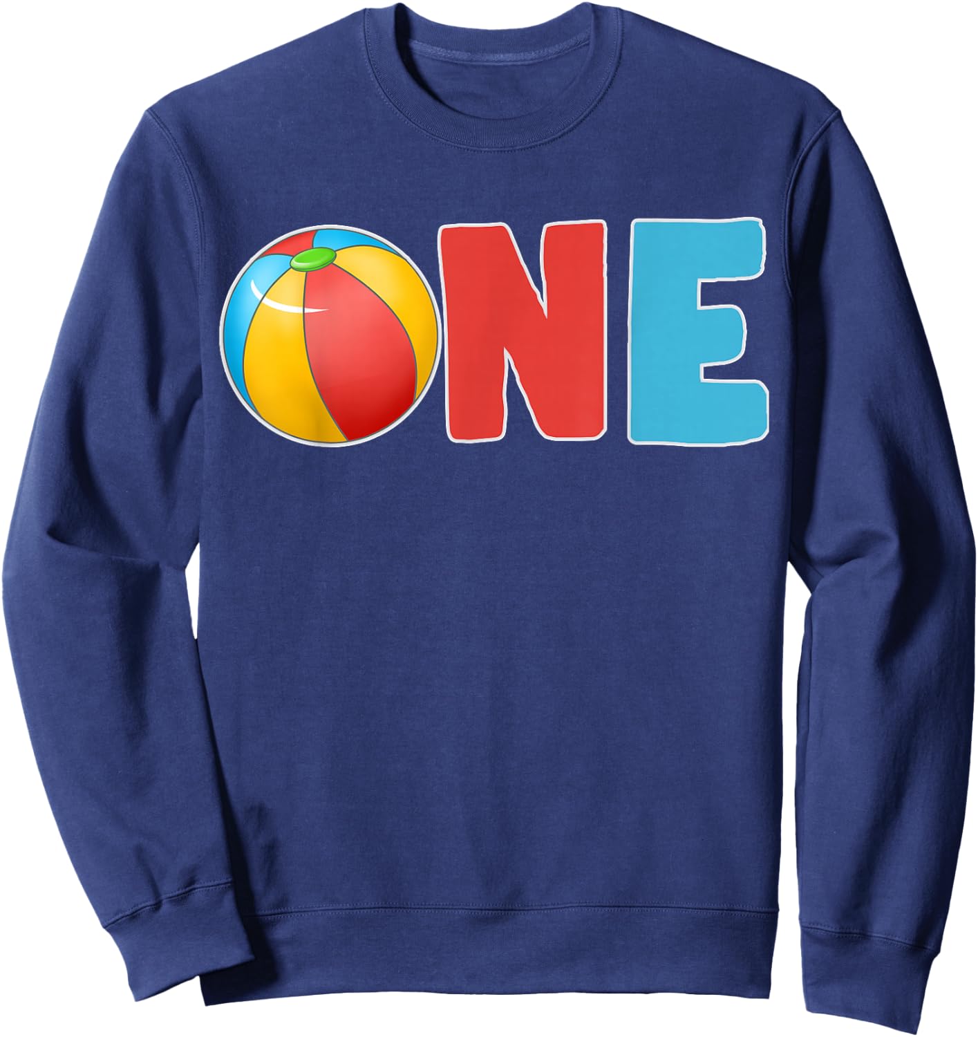 1st Birthday Boy Beach Ball Family Matching Party Sweatshirt - Sweatshirt | Navy