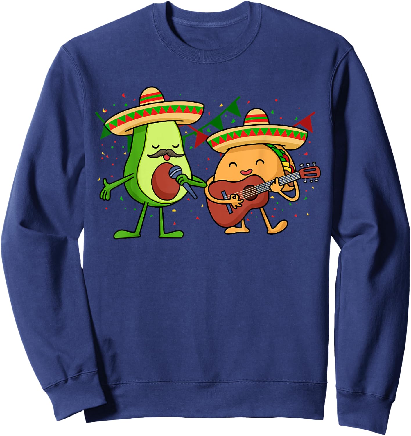 Let's Fiesta Avocado And Tacos Cinco de Mayo Mexican Party Sweatshirt - Sweatshirt | Navy