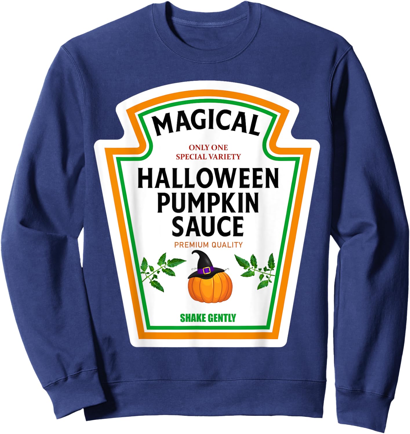 Pumpkin Sauce Halloween 2023 Costume Family Matching Mustard Sweatshirt - Sweatshirt | Navy