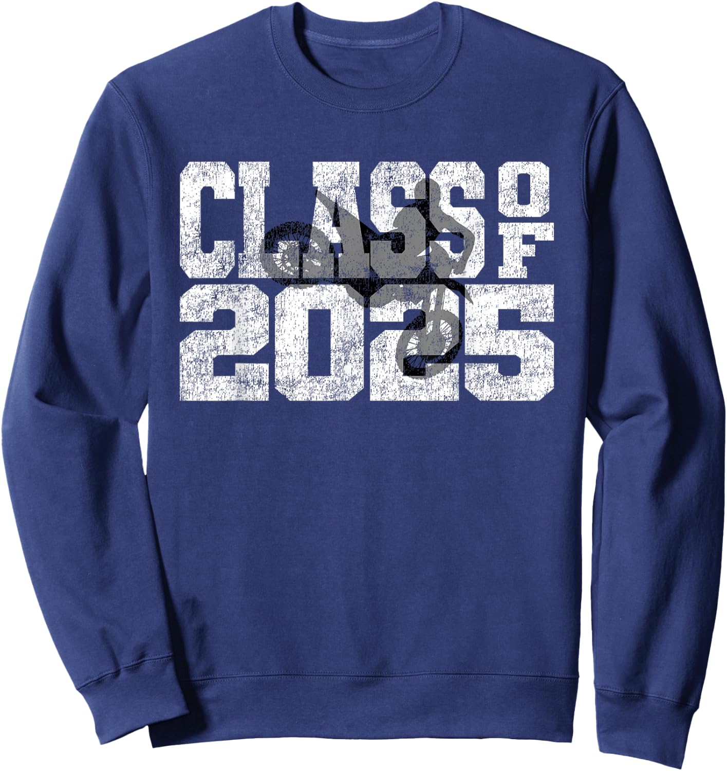 Vintage Class of 2025 Motocross Dirt Bike Motorcycle Lover Sweatshirt - Sweatshirt | Navy