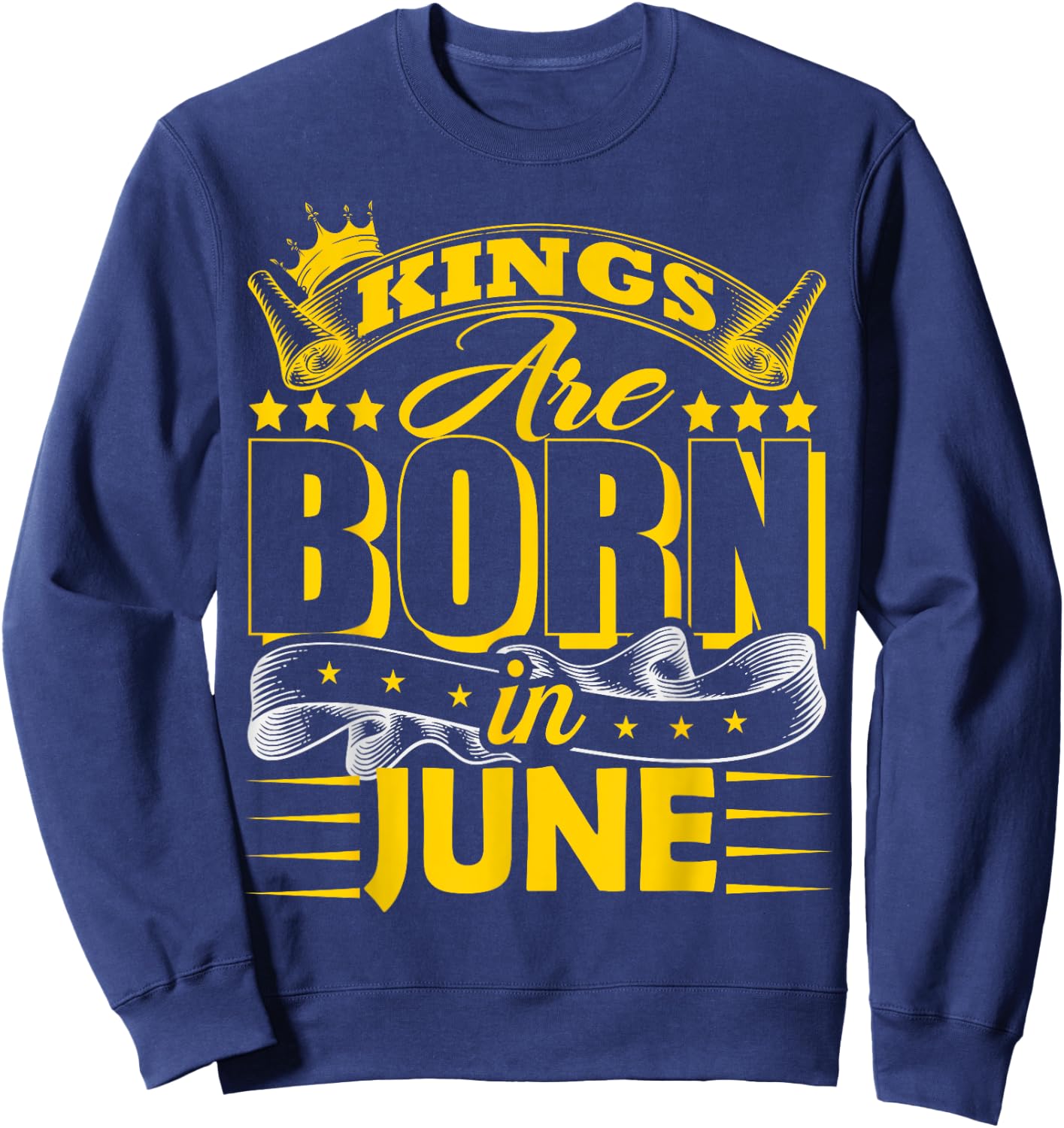 Kings Are Born In June Gemini Cancer Zodiac Birthday Party Sweatshirt - Sweatshirt | Navy