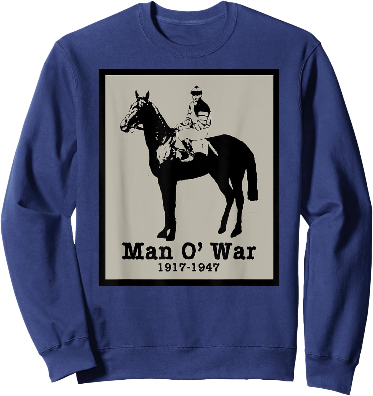 MAN O' WAR Vintage Race Horse Sweatshirt - Sweatshirt | Navy
