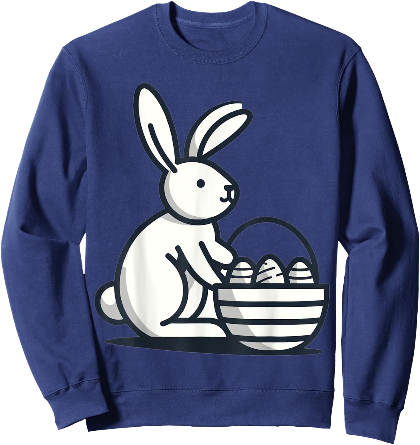 Serenity Basket Easter Bunny Egg Hunt Rabbit Adults Kids Sweatshirt - Sweatshirt | Navy