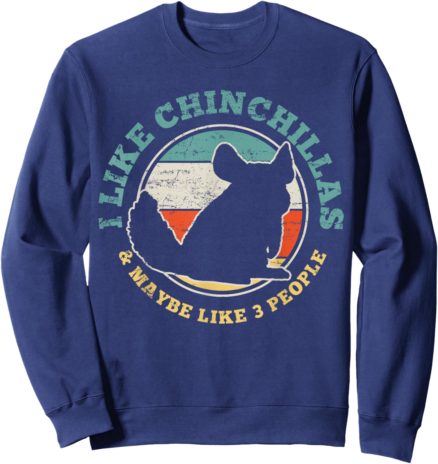 Chinchilla Funny Vintage Gift Sweatshirt - Sweatshirt | Navy