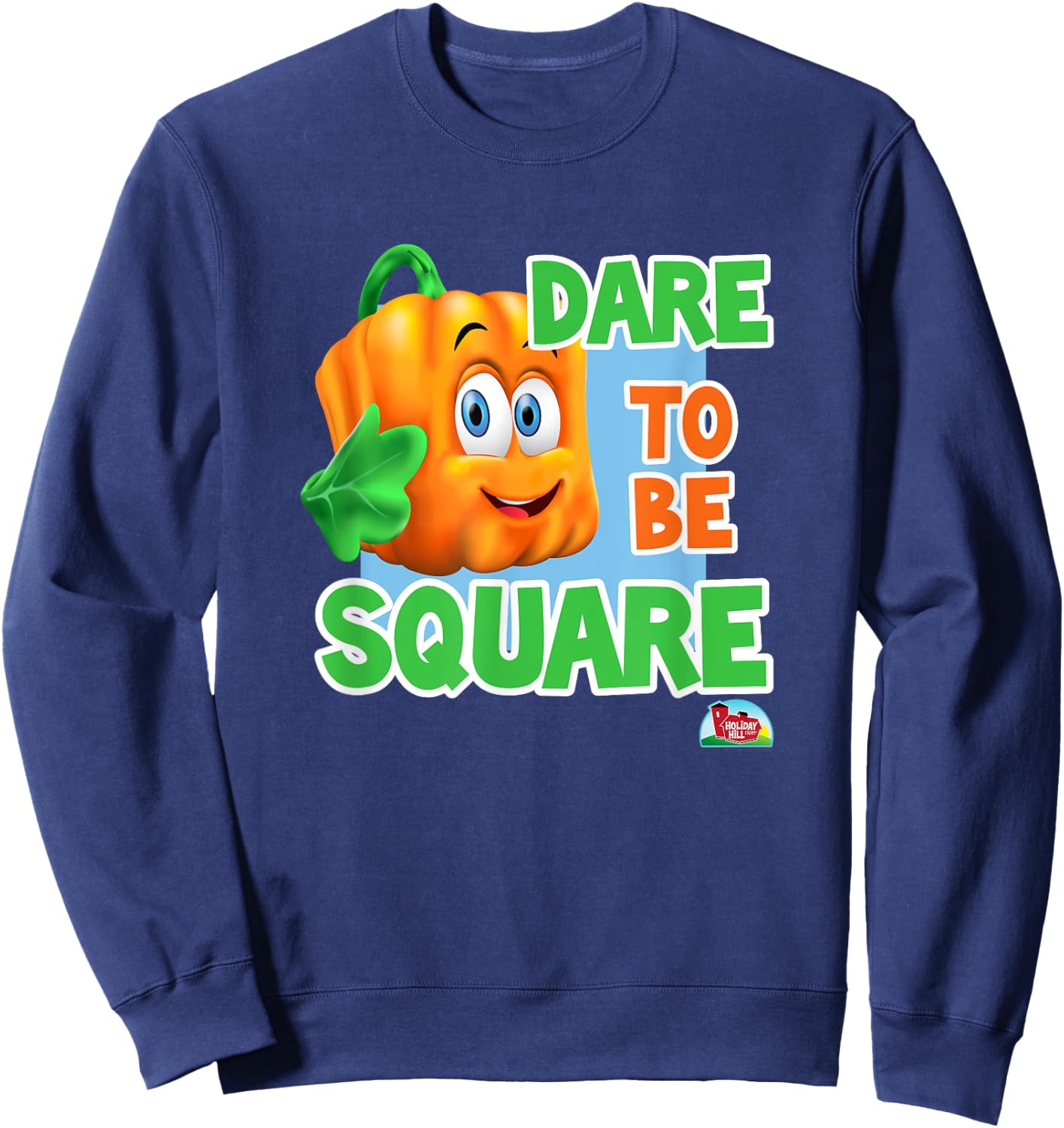 Spookley the Square Pumpkin Dare to be Square Halloween Kids Sweatshirt - Sweatshirt | Navy