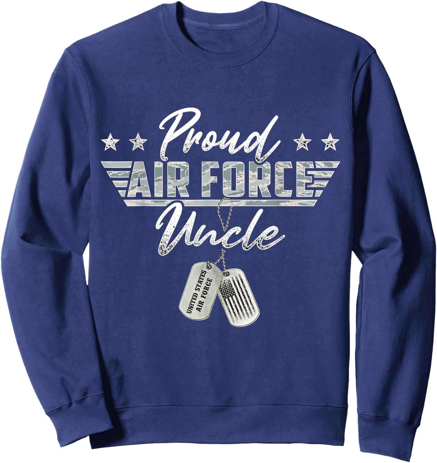 Proud Air Force Uncle Military Air Force Family Matching Sweatshirt - Sweatshirt | Navy