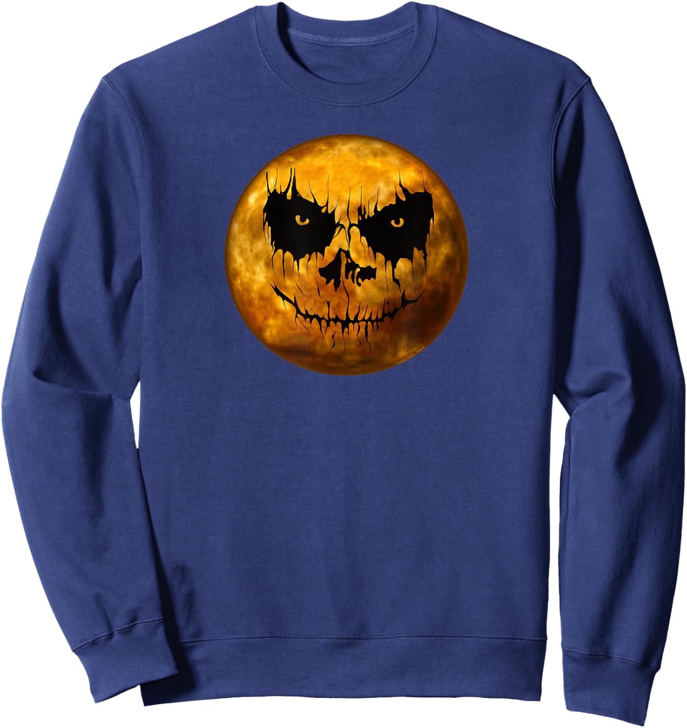 Scary Jack o Lantern Full Moon Halloween Sweatshirt - Sweatshirt | Navy