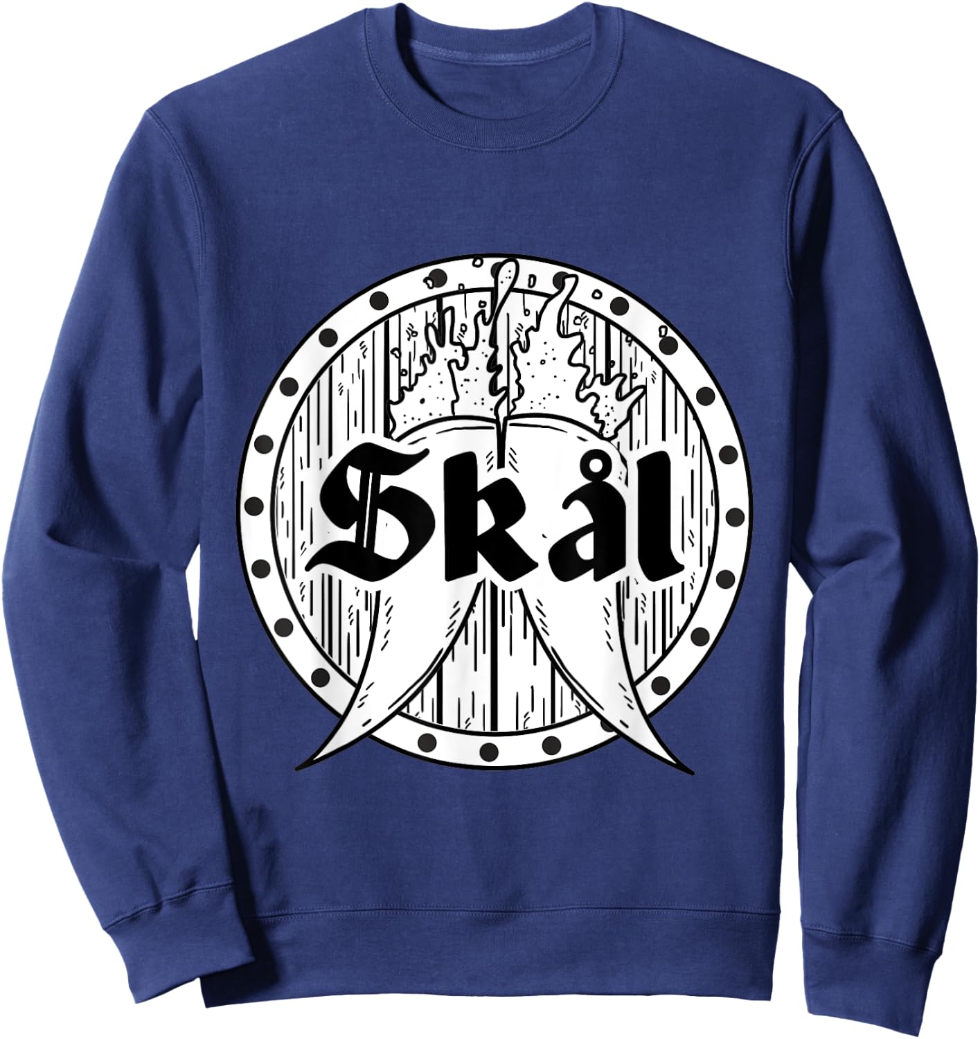 Skal Norwegian Cheers Rune Thor Drinking Horn Viking Sweatshirt - Sweatshirt | Navy