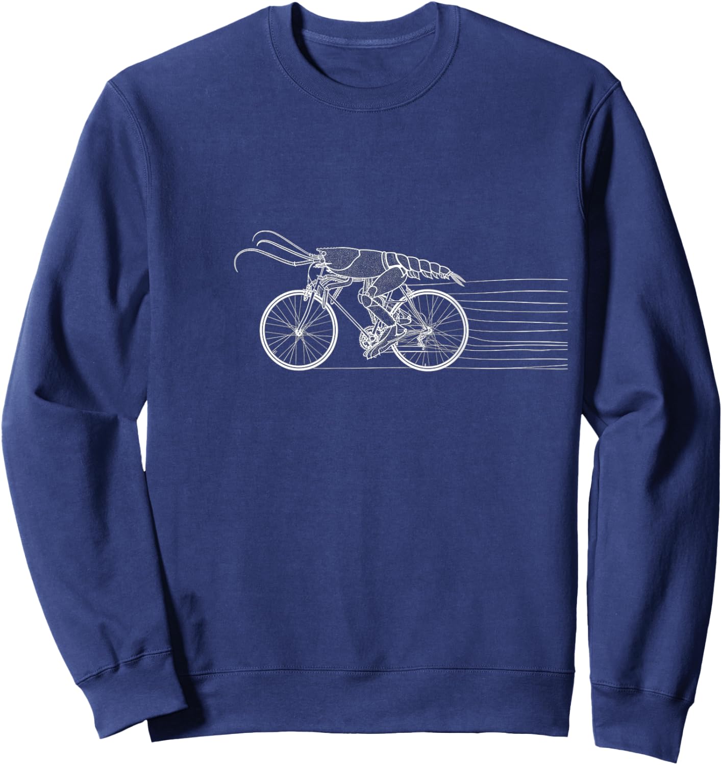 Cycling Lobster Crawfish Funny Mountain Bike Cyclist Bicycle Sweatshirt - Sweatshirt | Navy