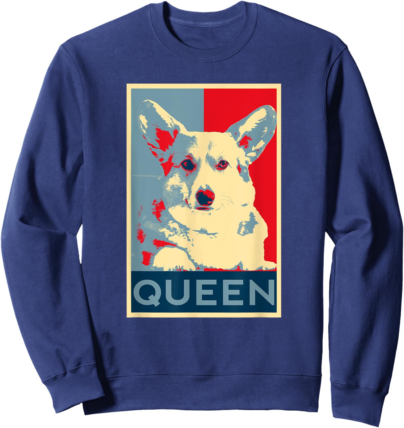 Corgi Queen Funny Corgi Dog Queen of England Men Women Girls Kids Sweatshirt - Sweatshirt | Navy