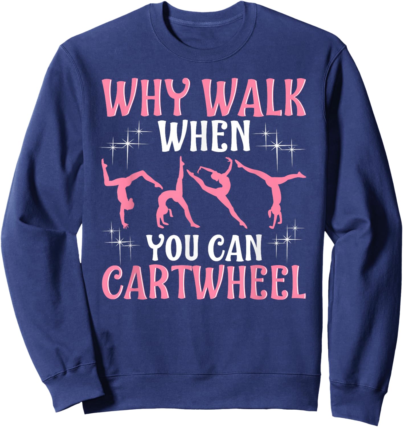 Girls' Cool Cartwheel Gymnastics - Black, Classic Fit, Short Sleeve, Cotton-Polyester Sweatshirt - Sweatshirt | Navy