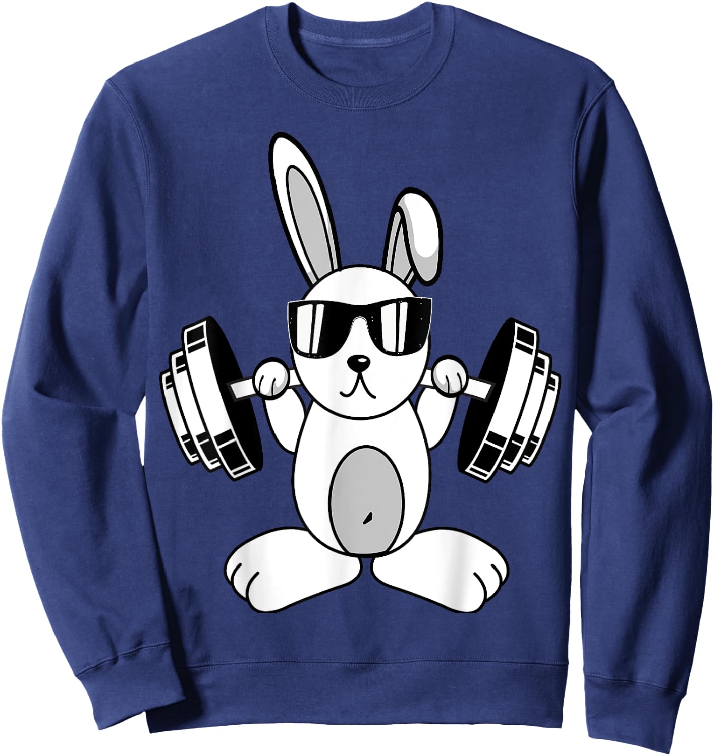 Bodybuilding Powerlifting Fitness Gym Rabbit - Squat Bunny Sweatshirt - Sweatshirt | Navy